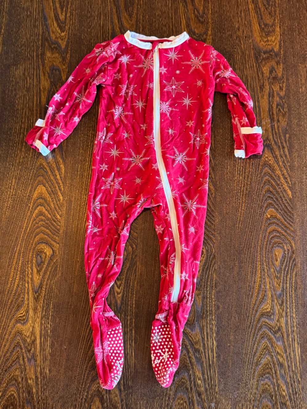 Kickee Pants Red Snowflake PJs